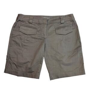 Atos Lombardini Utility Shorts Mid Rise Regular Fit Stretch Black Women Size M/6